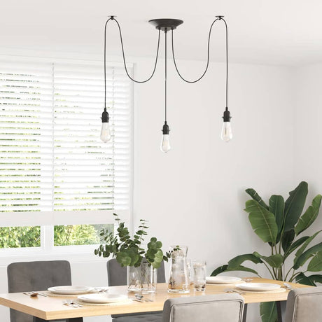 Pendant Lamp E27 Black Metal