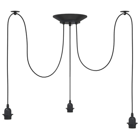 Pendant Lamp E27 Black Metal