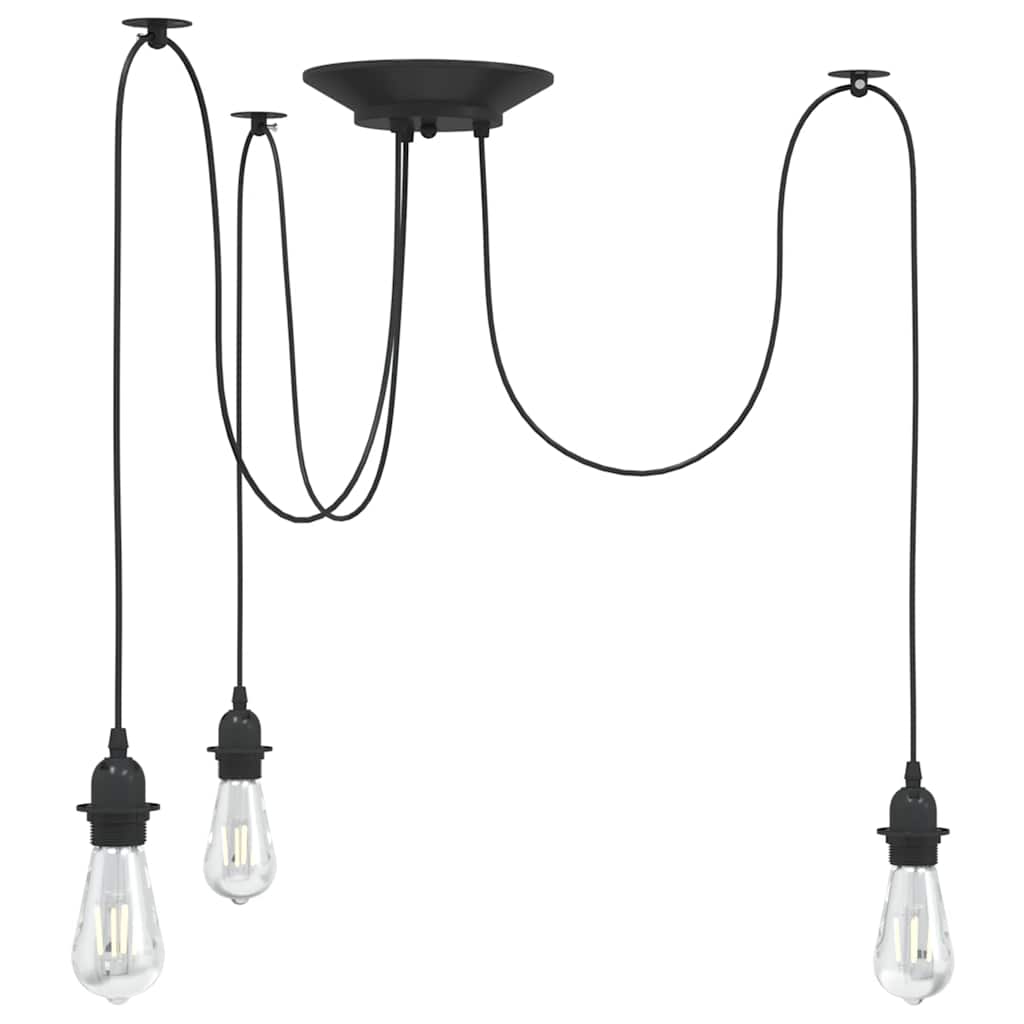 Pendant Lamp E27 Black Metal