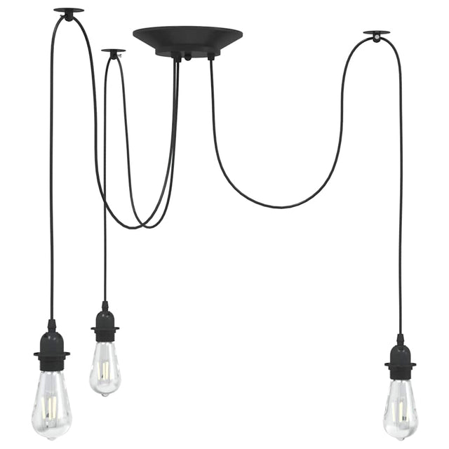 Pendant Lamp E27 Black Metal