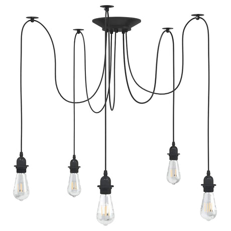 Pendant Lamp E27 Black Metal
