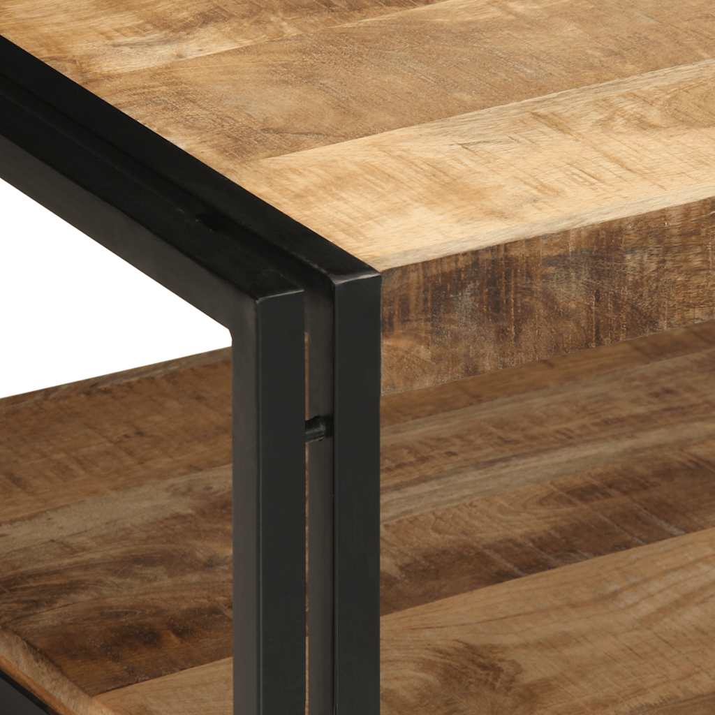 Coffee Table 90X50X38 Cm Solid Rough Wood Mango