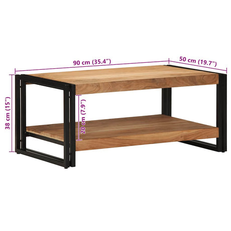 Coffee Table 90X50X38 Cm Solid Wood Acacia