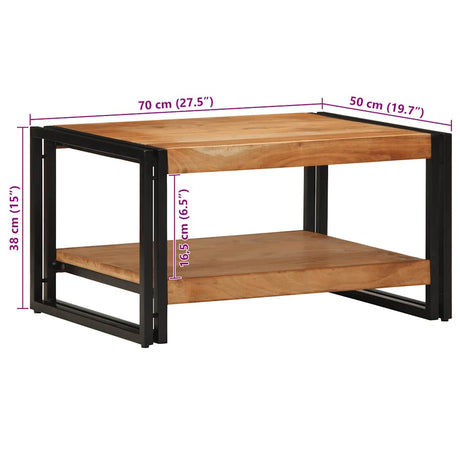 Coffee Table 70X50X38 Cm Solid Wood Acacia