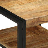 Coffee Table 50X50X38 Cm Solid Rough Wood Mango