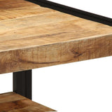 Coffee Table 50X50X38 Cm Solid Rough Wood Mango