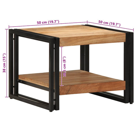 Coffee Table 50X50X38 Cm Solid Wood Acacia