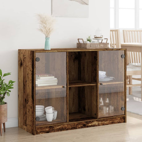 Bookcase With Doors 204X37X75 Cm Engineered Wood