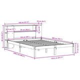 Bookcase Bed Without Mattress King Size Solid Wood Pine