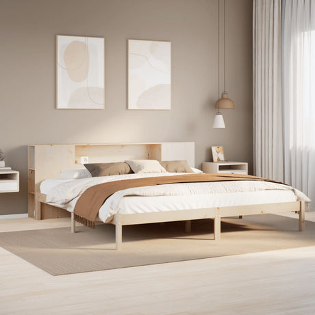 Bookcase Bed Without Mattress King Size Solid Wood Pine