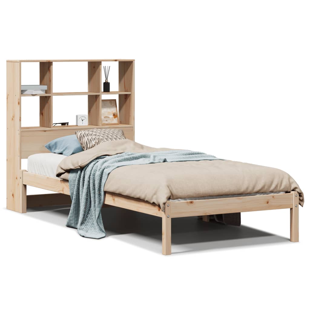 Bookcase Bed without Mattress 75x190 cm Small Single Solid Wood Pine