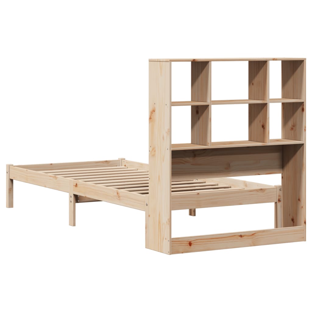 Bookcase Bed without Mattress 75x190 cm Small Single Solid Wood Pine