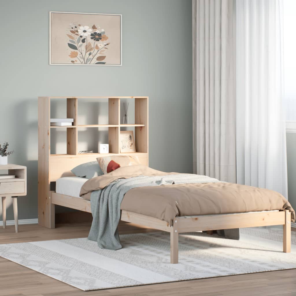 Bookcase Bed without Mattress 75x190 cm Small Single Solid Wood Pine