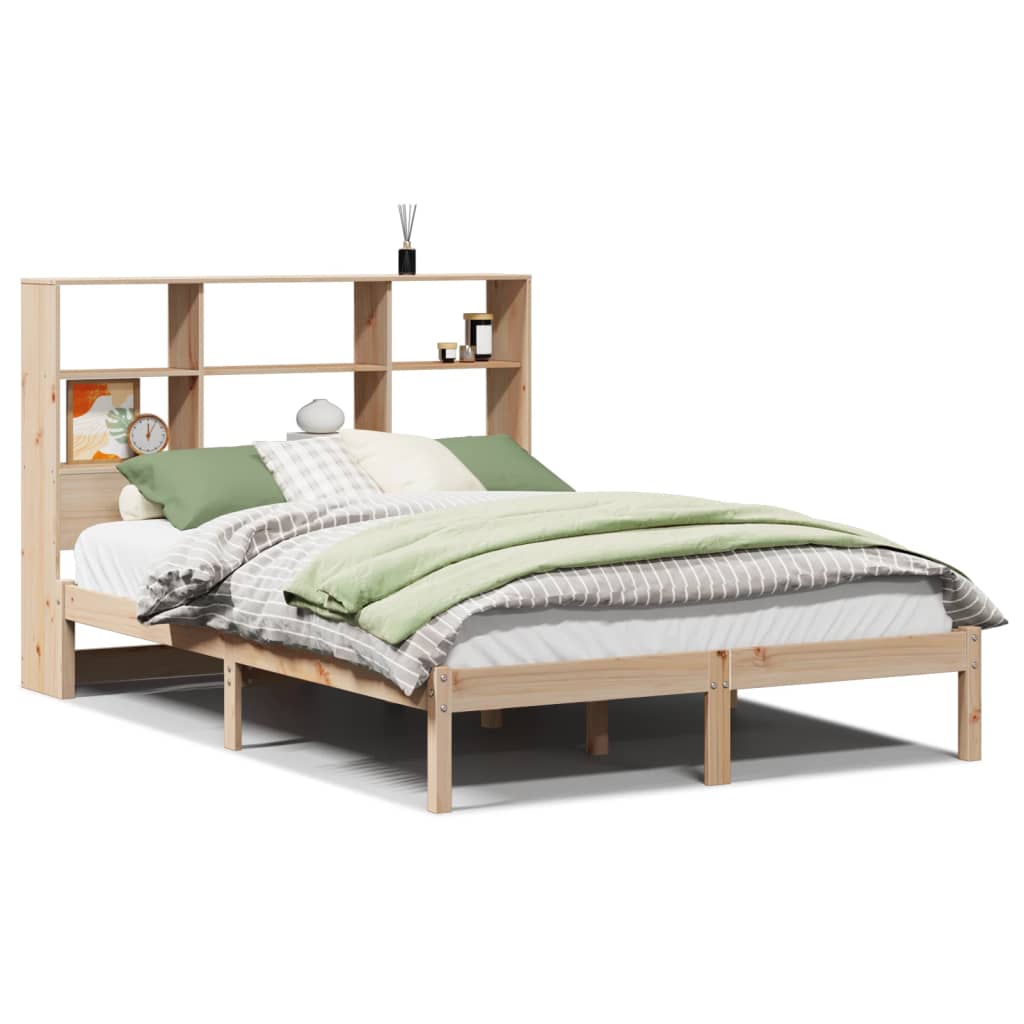 Bookcase Bed without Mattress 120x190 cm Small Double Solid Wood Pine