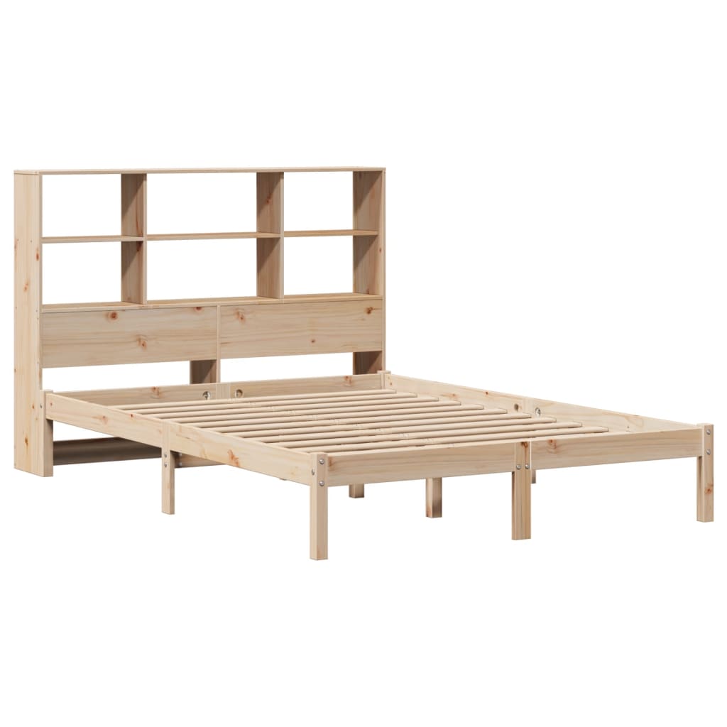 Bookcase Bed without Mattress 120x190 cm Small Double Solid Wood Pine
