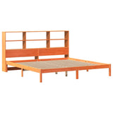Bookcase Bed without Mattress Wax Brown 180x200 cm Super King Solid Wood Pine