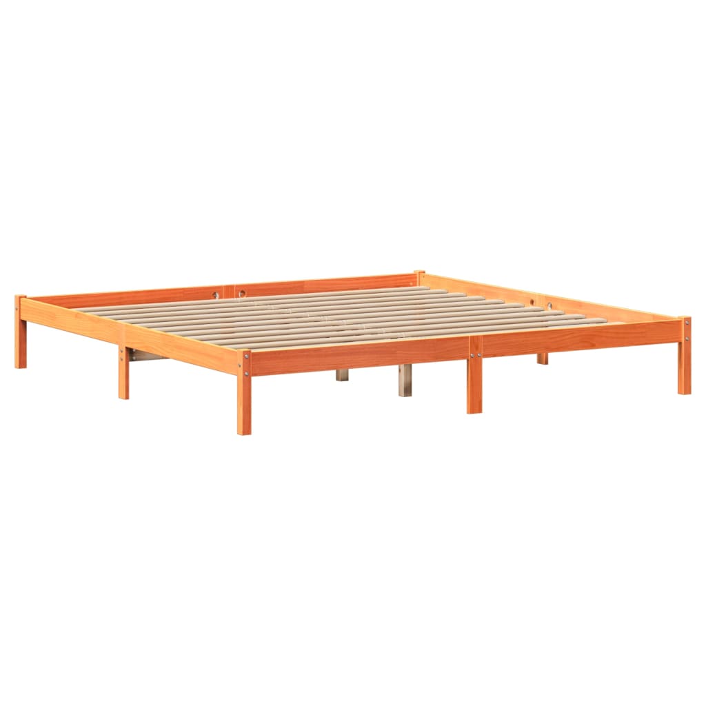 Bookcase Bed without Mattress Wax Brown 180x200 cm Super King Solid Wood Pine