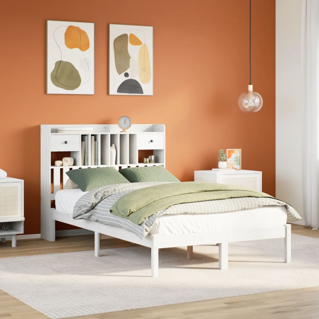 Bookcase Bed Without Mattress Solid Wood Pine
