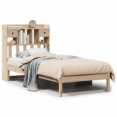 Bookcase Bed Without Mattress Solid Wood Pine