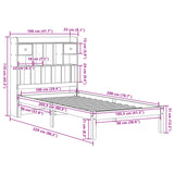 Bookcase Bed Without Mattress Solid Wood Pine