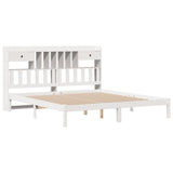 Bookcase Bed without Mattress White 200x200 cm Solid Wood Pine