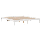 Bookcase Bed without Mattress White 200x200 cm Solid Wood Pine