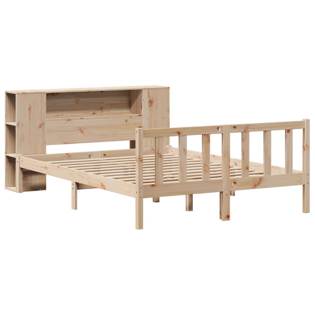 Bookcase Bed without Mattress 160x200 cm Solid Wood Pine