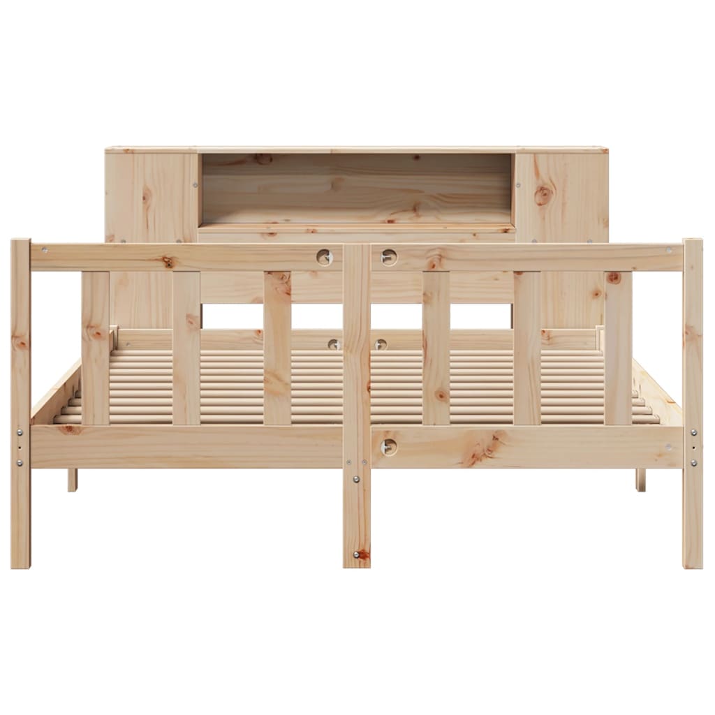 Bookcase Bed without Mattress 160x200 cm Solid Wood Pine
