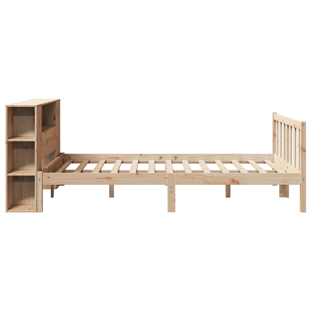 Bookcase Bed without Mattress 160x200 cm Solid Wood Pine