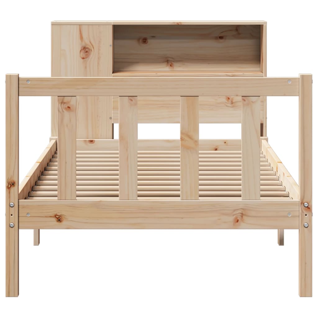 Bookcase Bed Without Mattress Solid Wood Pine