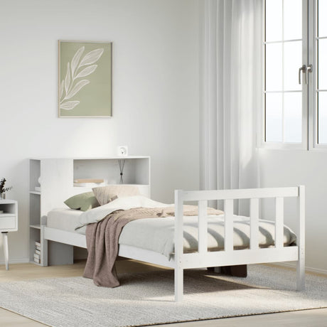 Bookcase Bed Without Mattress Solid Wood Pine