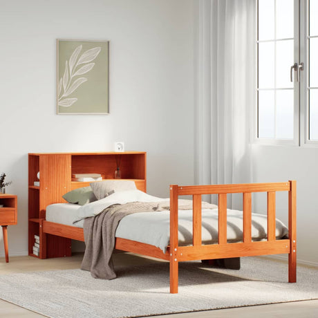 Bookcase Bed Without Mattress Solid Wood Pine