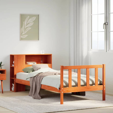 Bookcase Bed Without Mattress Solid Wood Pine