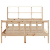 Bookcase Bed without Mattress 135x190 cm Double Solid Wood Pine