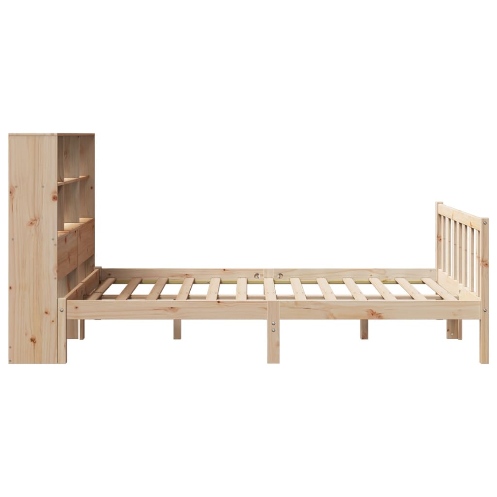 Bookcase Bed without Mattress 135x190 cm Double Solid Wood Pine