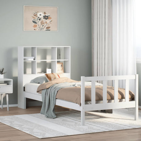Bookcase Bed Without Mattress Double Solid Wood Pine