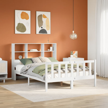 Bookcase Bed Without Mattress Double Solid Wood Pine