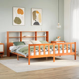 Bookcase Bed without Mattress Wax Brown 180x200 cm Super King Solid Wood Pine
