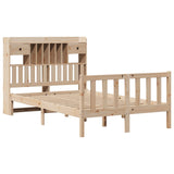 Bookcase Bed without Mattress 135x190 cm Double Solid Wood Pine