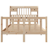 Bookcase Bed without Mattress 135x190 cm Double Solid Wood Pine