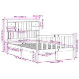 Bookcase Bed without Mattress 135x190 cm Double Solid Wood Pine