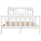 Bookcase Bed without Mattress White 140x200 cm Solid Wood Pine