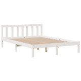 Bookcase Bed without Mattress White 140x200 cm Solid Wood Pine