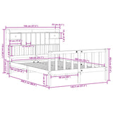Bookcase Bed without Mattress White 140x200 cm Solid Wood Pine