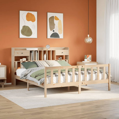Bookcase Bed Without Mattress Single Solid Wood Pine