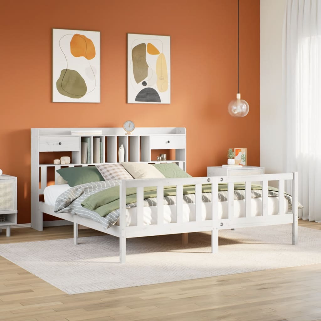 Bookcase Bed Without Mattress Single Solid Wood Pine