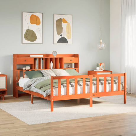 Bookcase Bed Without Mattress Single Solid Wood Pine