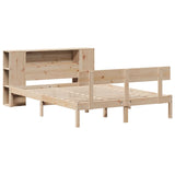 Bookcase Bed Without Mattress King Size Solid Wood Pine