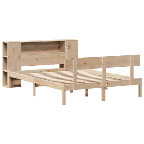 Bookcase Bed Without Mattress King Size Solid Wood Pine