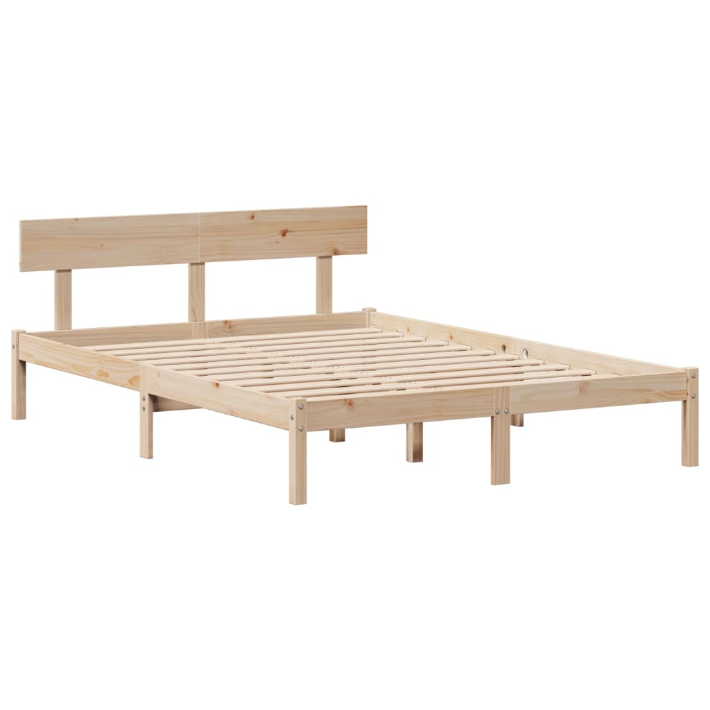 Bookcase Bed Without Mattress King Size Solid Wood Pine